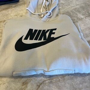 Nike Beige Hoodie with Black Logo size small